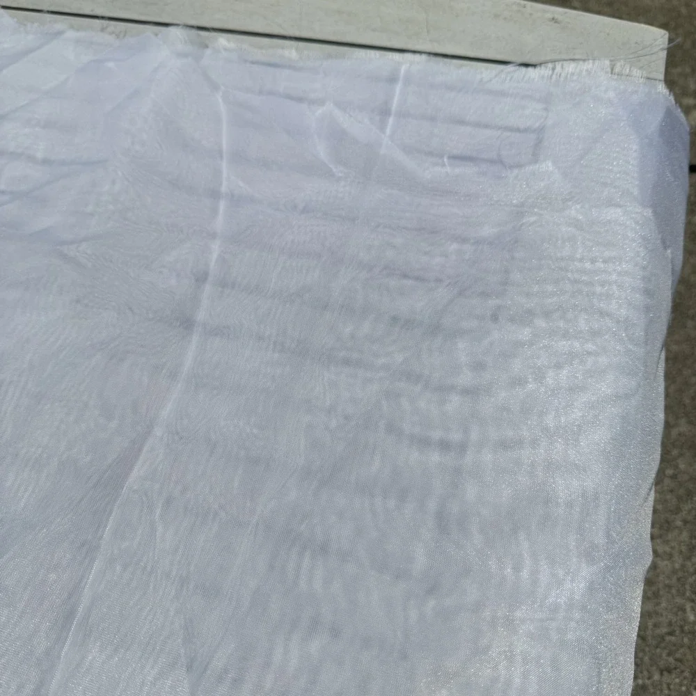 Lot‎ 7 VTG White Sheer Organza Fabric Cuts – 59yd Total 3.5ft Wide Bridal Decor